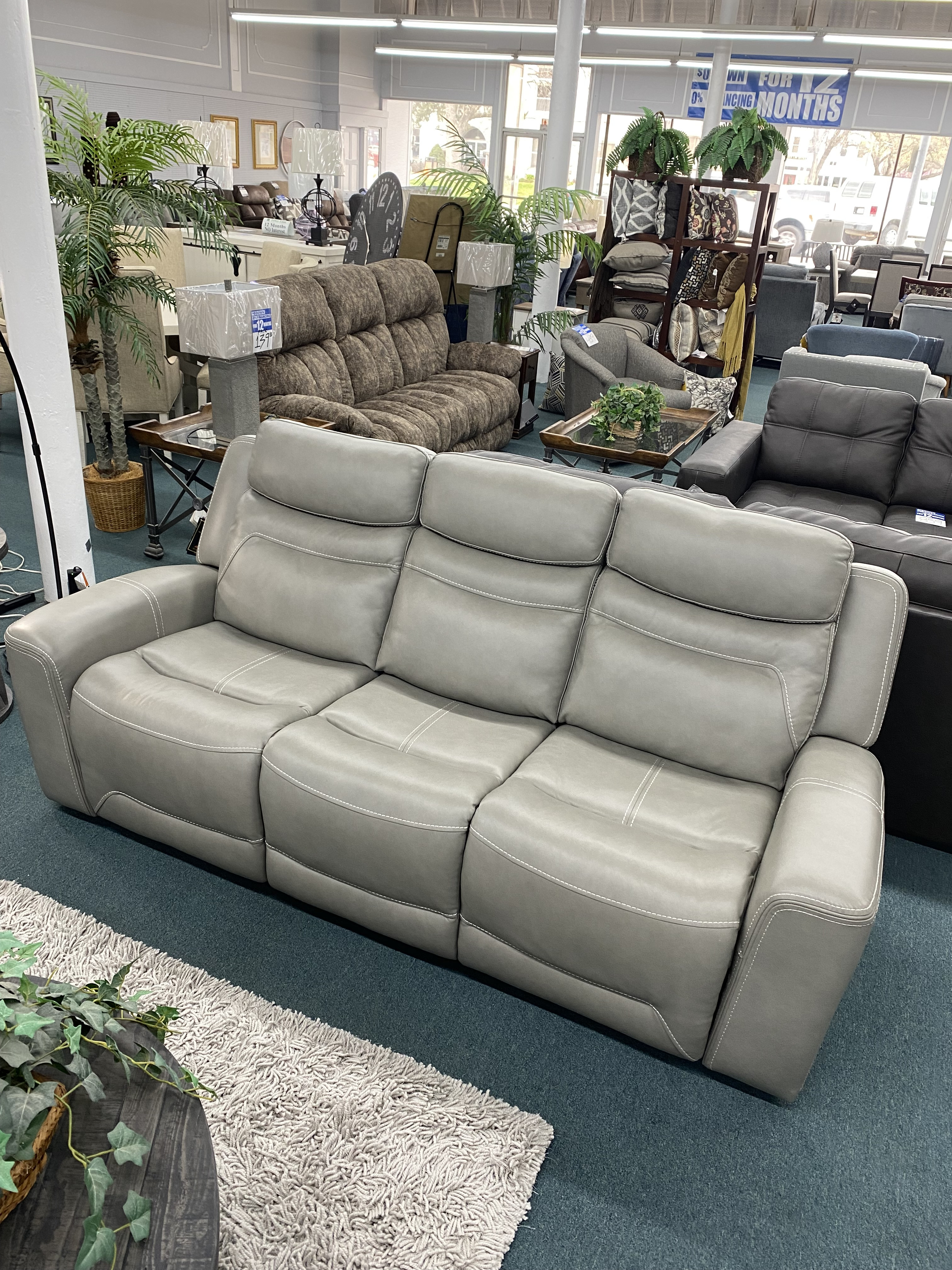 KuKa Leather Sofa (power recliner, power headrest, USB charging port, zero gravity function) image 1